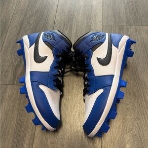 Air Jordan 1 Retro MCS Baseball Cleats Blue Black White AV5354-411 Men's 13 New